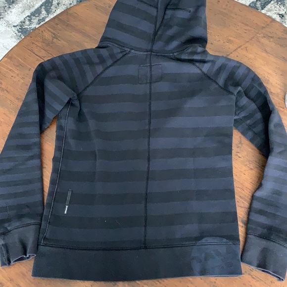 G-STAR MEDIUM HOODED SWEATER BLACK AND GREY STRIPED - Picture 5 of 5